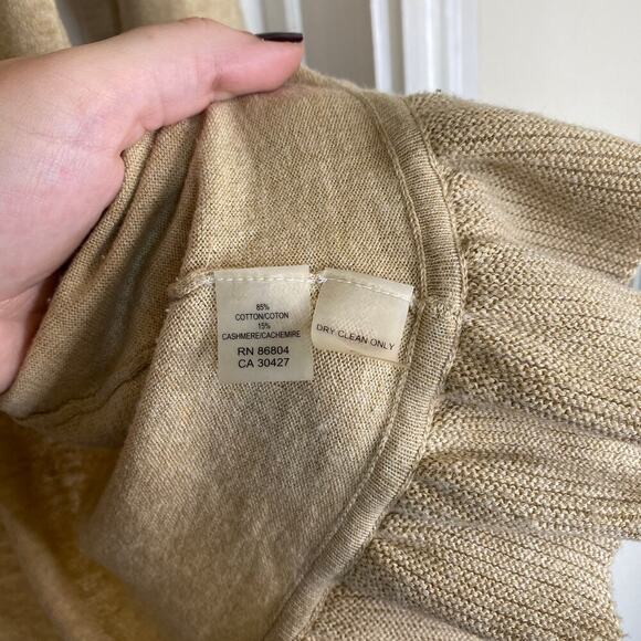MAGASCHONI Cashmere Blend Ruffle Cardigan Tan Shabby Chic Size Small READ - Picture 5 of 6